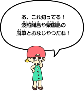 あ、これ知ってる！波照間島や粟国島の風車と同じやつだね！