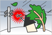 イラスト アンテナや樹木の枝