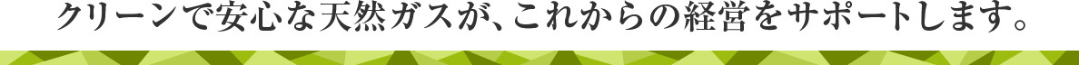クリーンで安心な天然ガスが、これからの経営をサポートします。