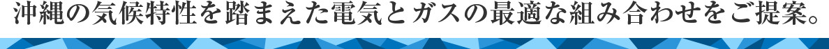 沖縄の気候特性を踏まえた電気とガスの最適な組み合わせをご提案