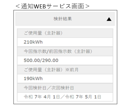 図 通知WEBサービス画面